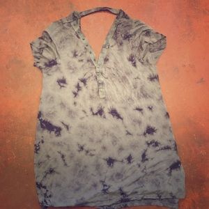 American eagle soft t small gray and black tiedye